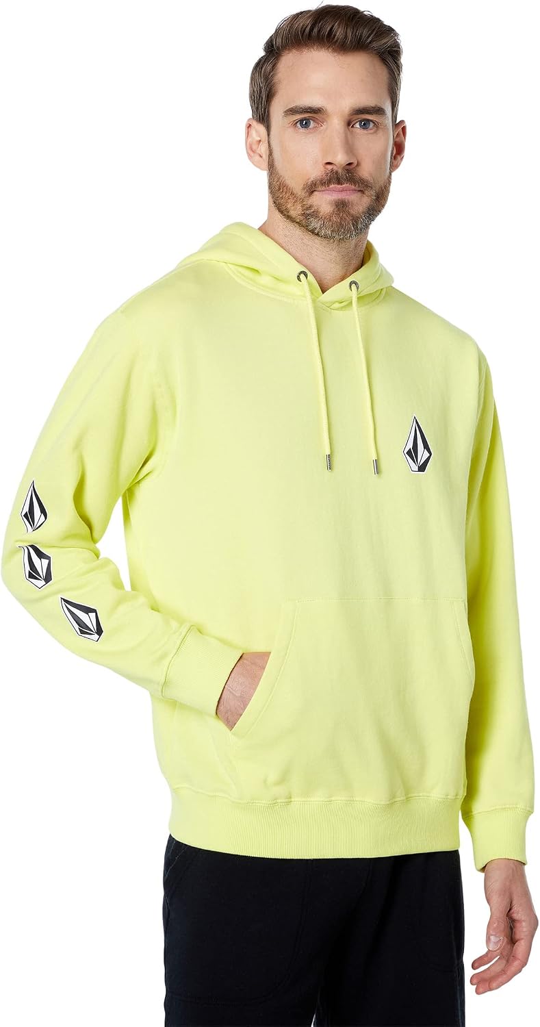 Volcom Men's Iconic Stone Pullover Hoodie Fleece Sweatshirt Limeade