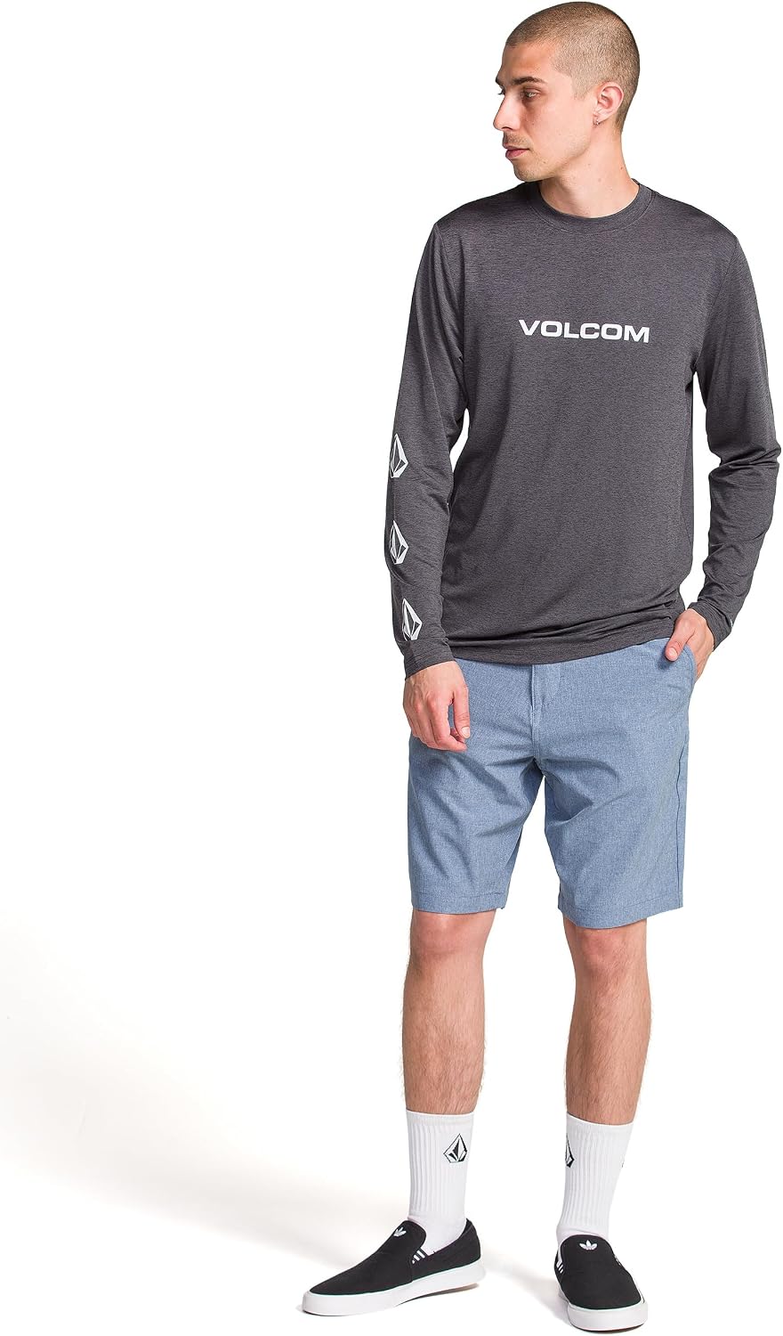 Volcom Men's Kerosene 21" Hybrid Chino Shorts Quick-Dry Stretch Fabric Niagara