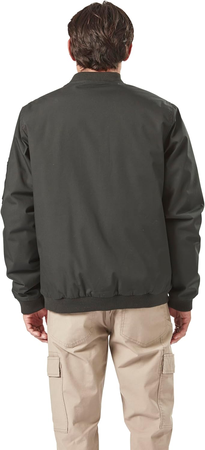 Volcom Men's Workwear Bomber Jacket – Water-resistant Insulated Canvas Jacket Sleeve Pocket initial