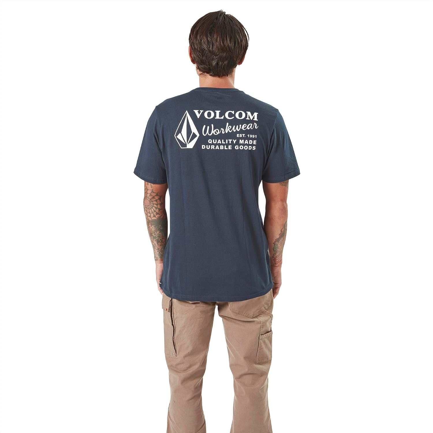 Volcom Men's Pour Choices Short Sleeve Workwear Tee Navy