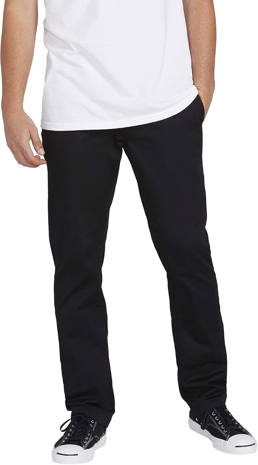 Volcom Mens Frickin Modern Stretch Chino Pant – Everyday Wear Slim Fit Stretch Twill Pants Black