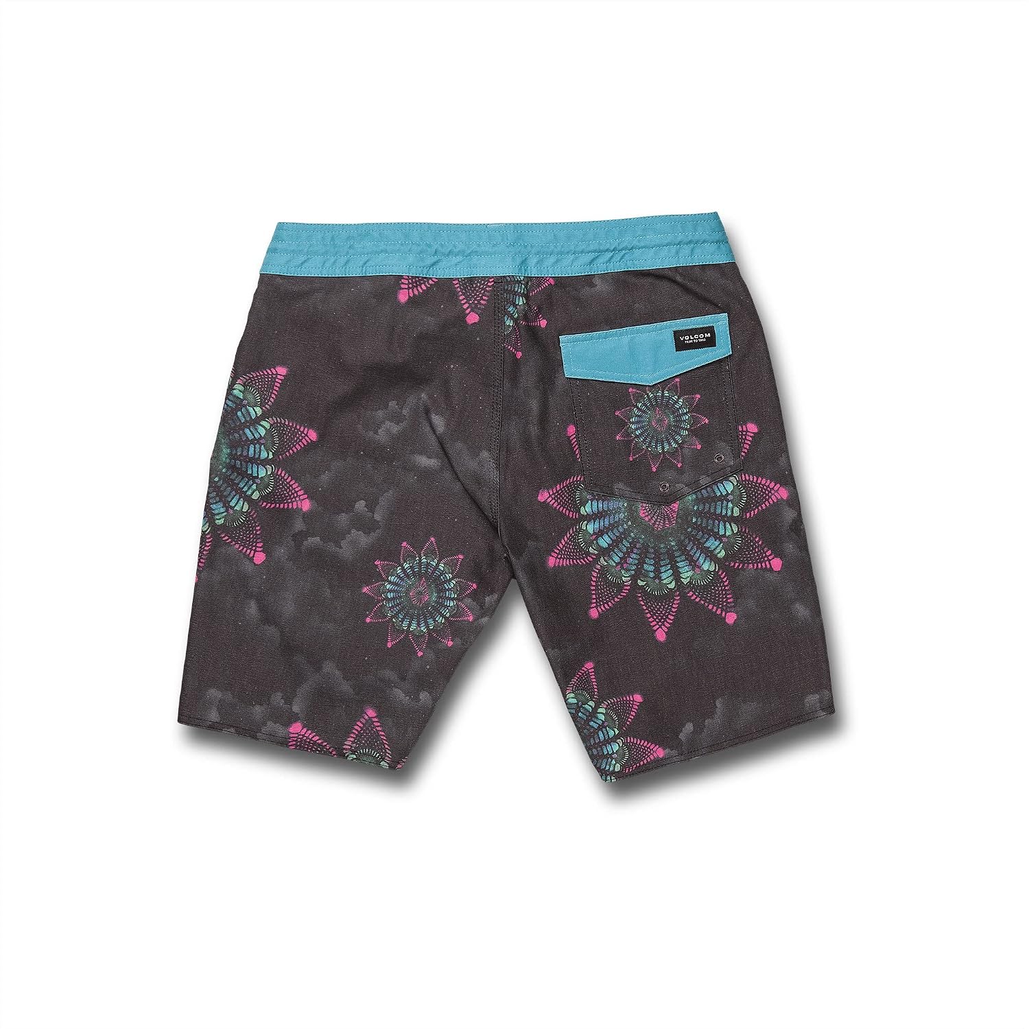Volcom Men's 18" Boardshorts – Stretch Swim Trunks with Drawstring Waist and Back Flap Pocket Jet