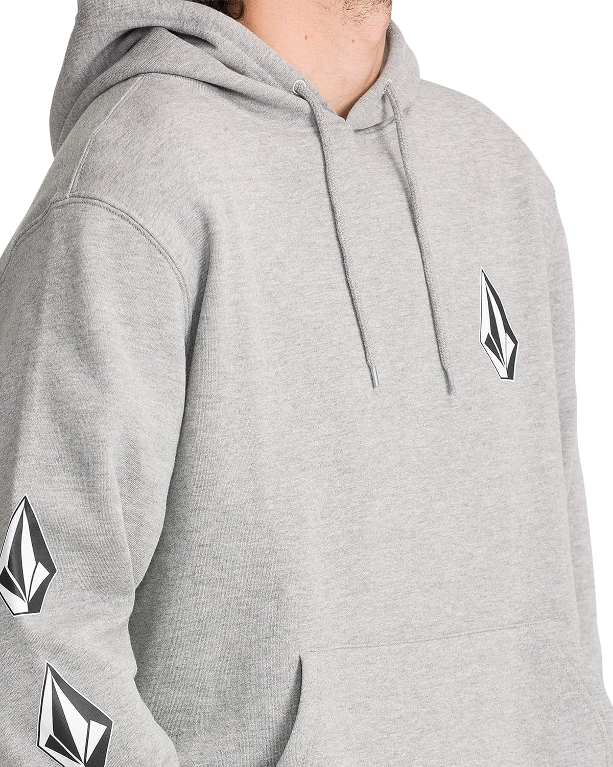 Volcom Men's Iconic Stone Pullover Hoodie Fleece Sweatshirt Heather Grey