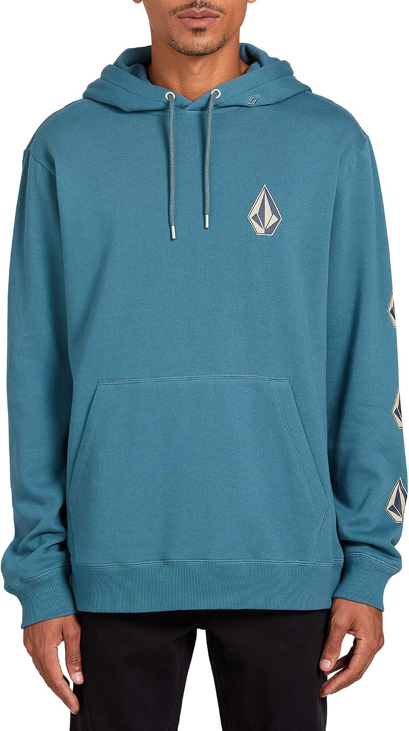 Volcom Men's Iconic Stone Pullover Hoodie Fleece Sweatshirt Hydro Blue