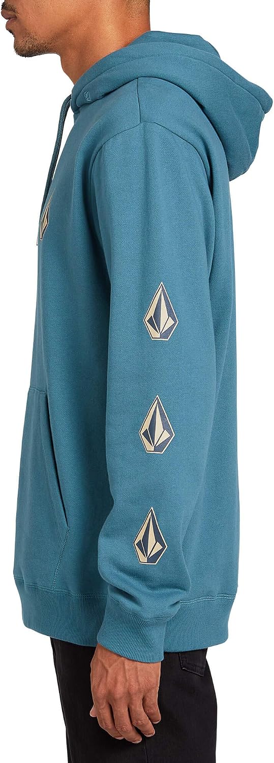Volcom Men's Iconic Stone Pullover Hoodie Fleece Sweatshirt Hydro Blue