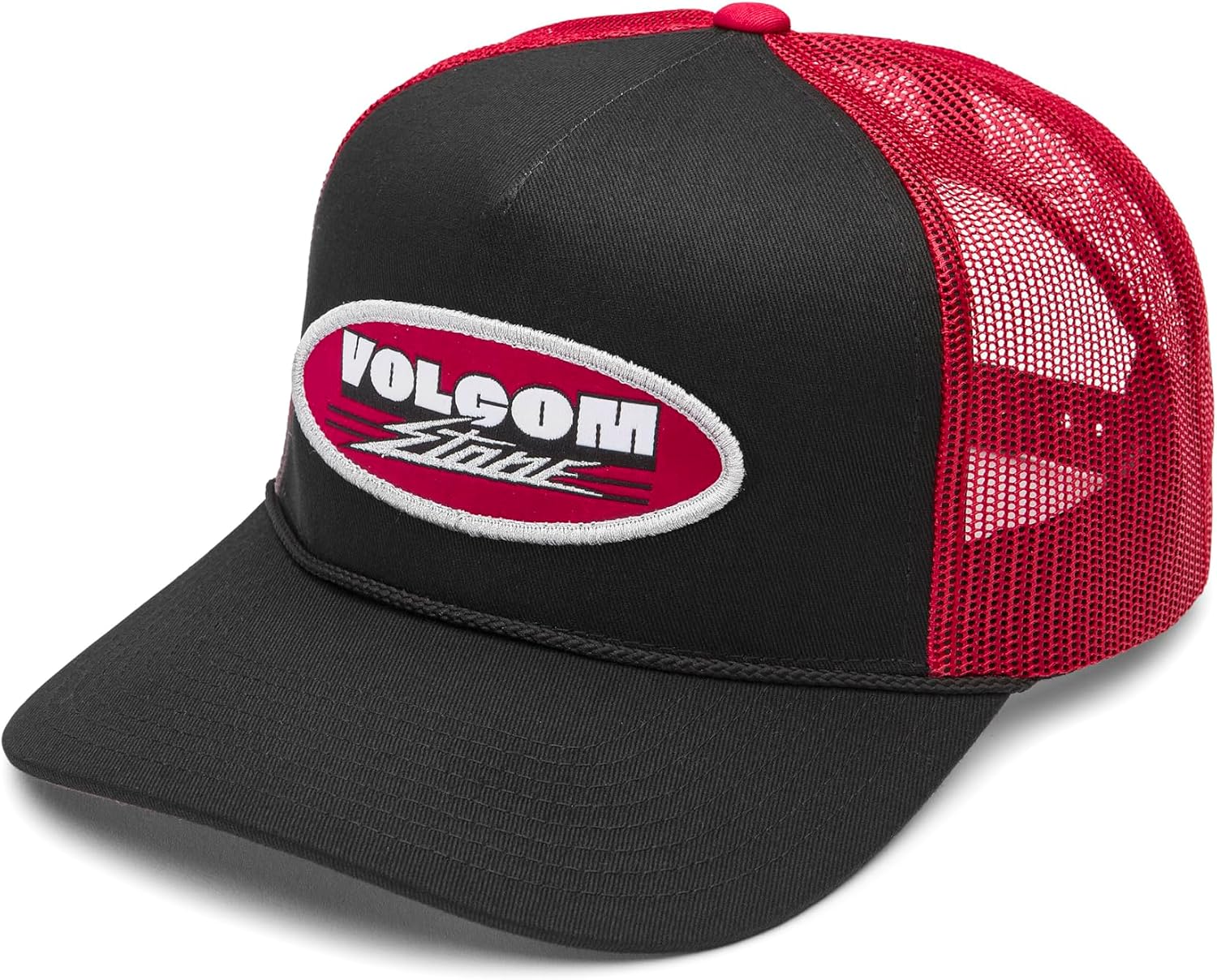 Volcom Men's Mesh Trucker Hat - Adjustable Snapback Cap, Breathable Structured Front Panel Shred Ribbon Red