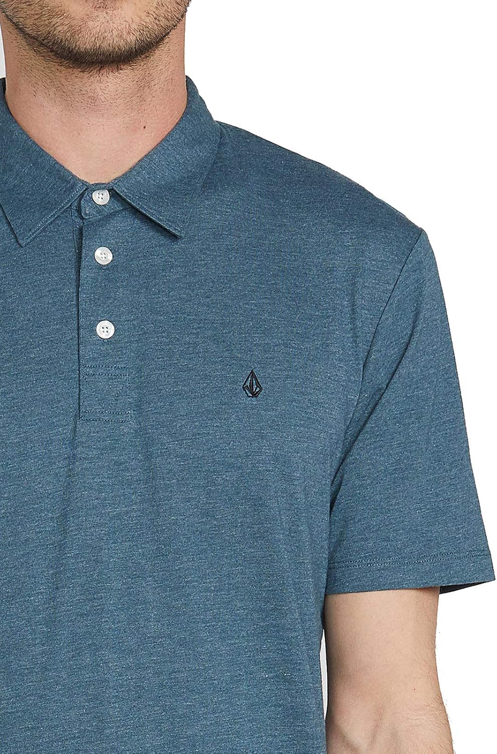 Volcom Short Sleeve Polo Shirt – Classic Fit, Soft Cotton Blend, Modern Casual Style Airforce Blue