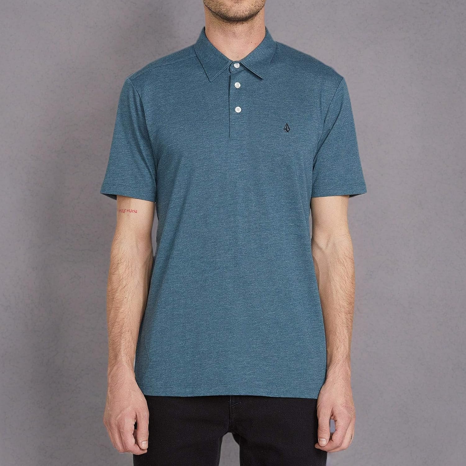 Volcom Short Sleeve Polo Shirt – Classic Fit, Soft Cotton Blend, Modern Casual Style Airforce Blue