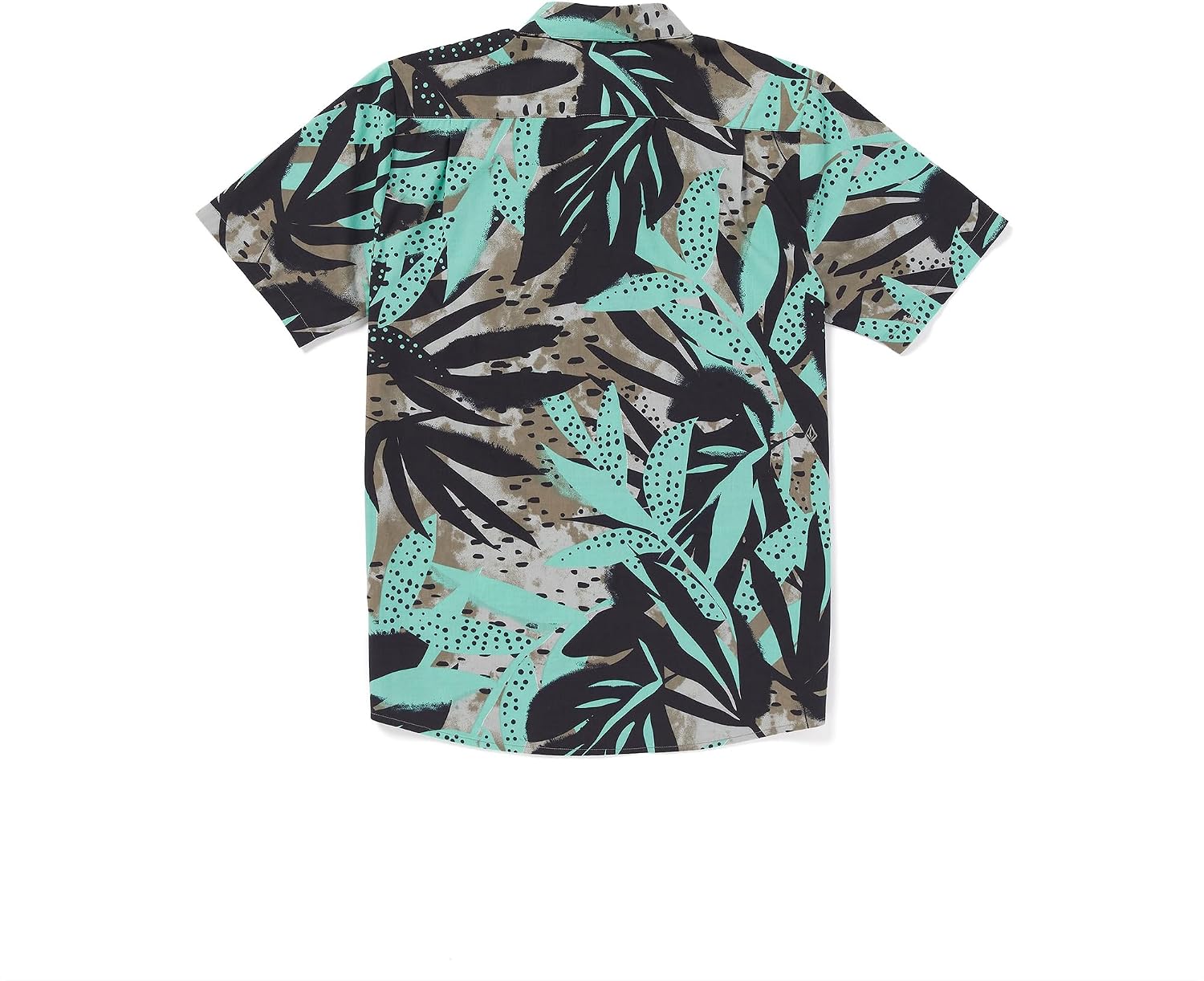 Volcom Men's Regular Marble Floral Short Sleeve Button Down Hawaiian Shirt Dusty Aqua