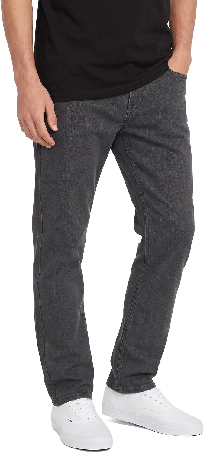 Volcom Men's Vorta Slim Fit Stretch Denim Jean V-grey