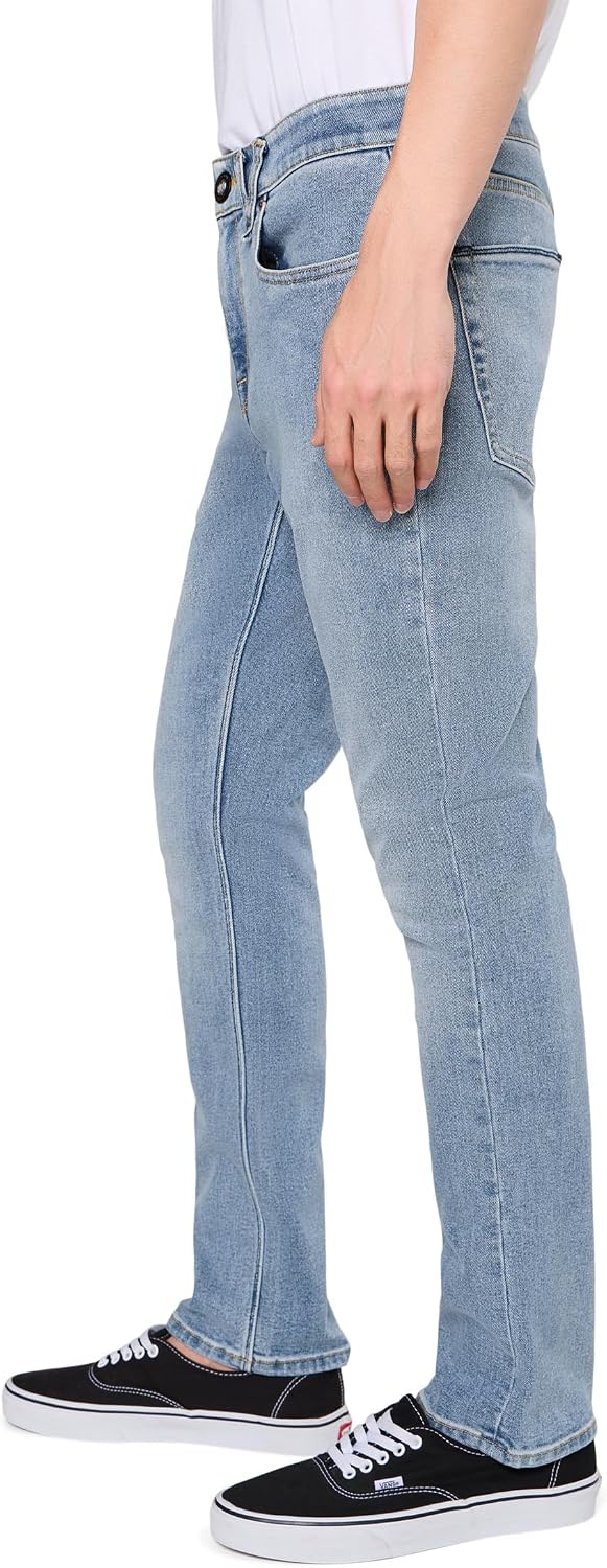 Volcom Men's Vorta Slim Fit Stretch Denim Jean Freedom Blue