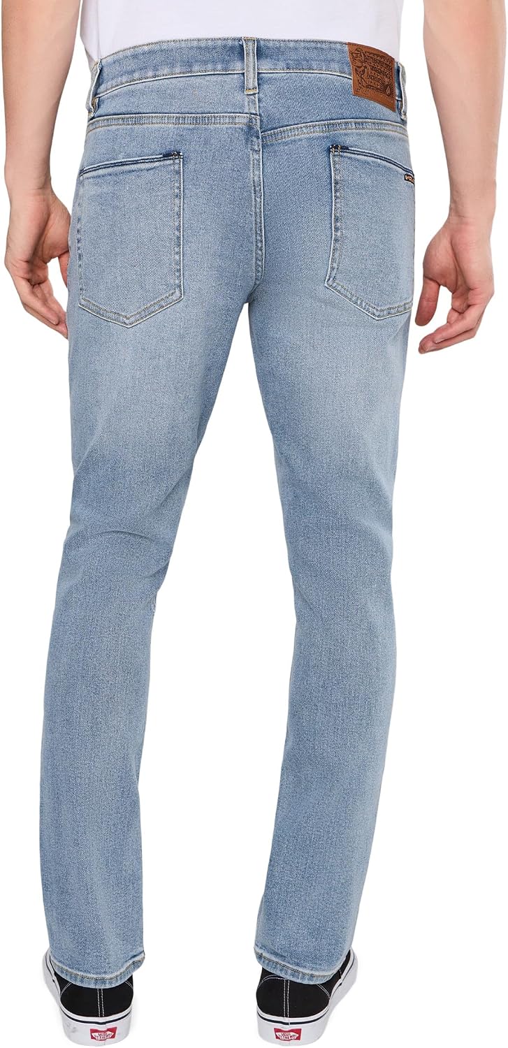 Volcom Men's Vorta Slim Fit Stretch Denim Jean Freedom Blue