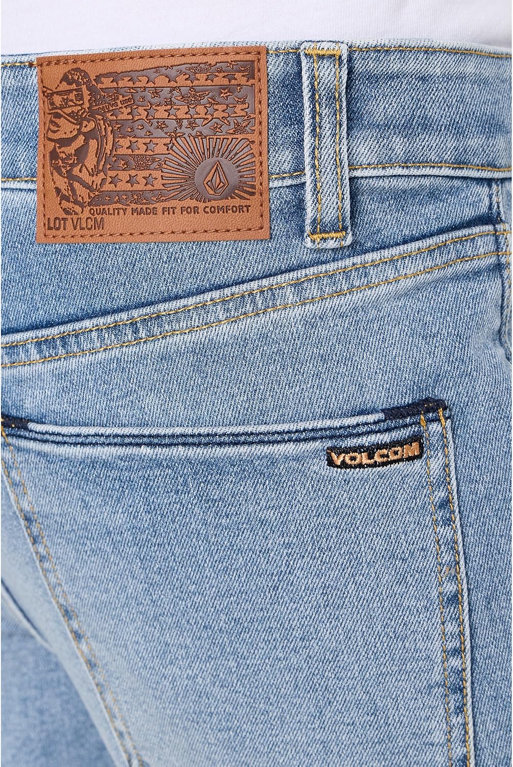 Volcom Men's Vorta Slim Fit Stretch Denim Jean Freedom Blue