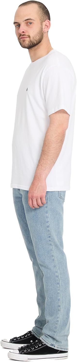 Volcom Men's Vorta Slim Fit Jeans – Classic Straight Leg Denim Pants with 15" Leg Opening Dust Bowl Indigo