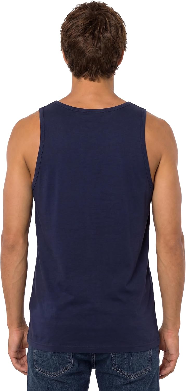 Volcom Men's Graphic Tank Top – Soft Cotton Sleeveless Shirt with Logo Print Navy Fourth