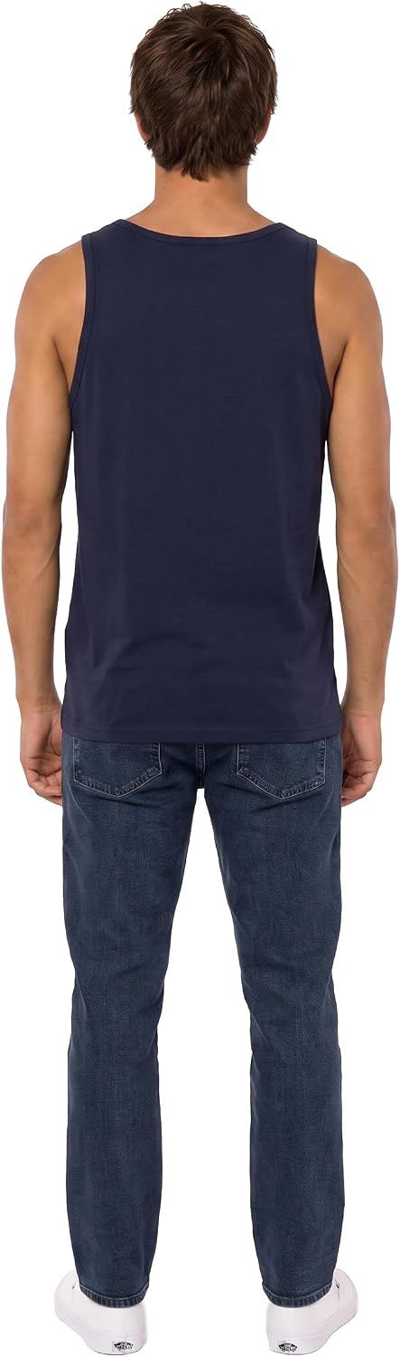 Volcom Men's Graphic Tank Top – Soft Cotton Sleeveless Shirt with Logo Print Navy Fourth