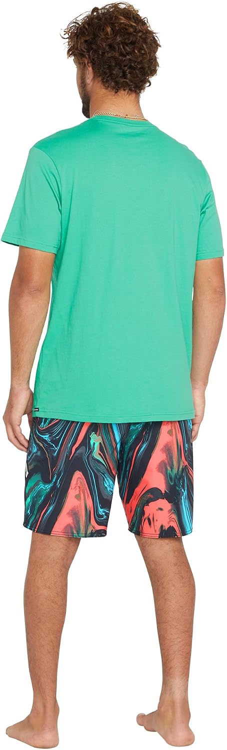 Volcom Men's 19" Mod-Tech Board Shorts- Performance UPF 50+ Sun Protection Quick-Dry Swim Bottoms Pitch