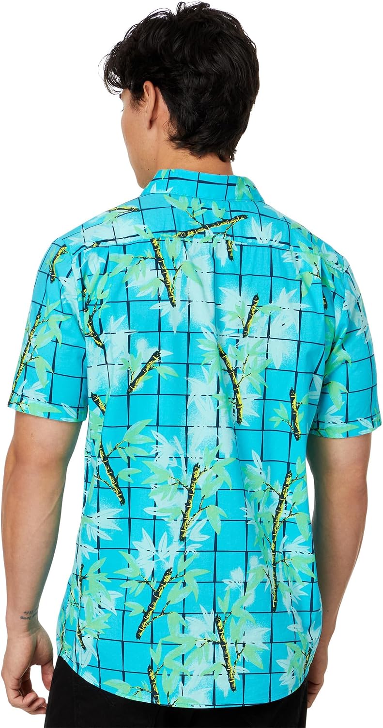 Volcom Men's Regular Marble Floral Short Sleeve Button Down Hawaiian Shirt Bamboozeled Clearwater