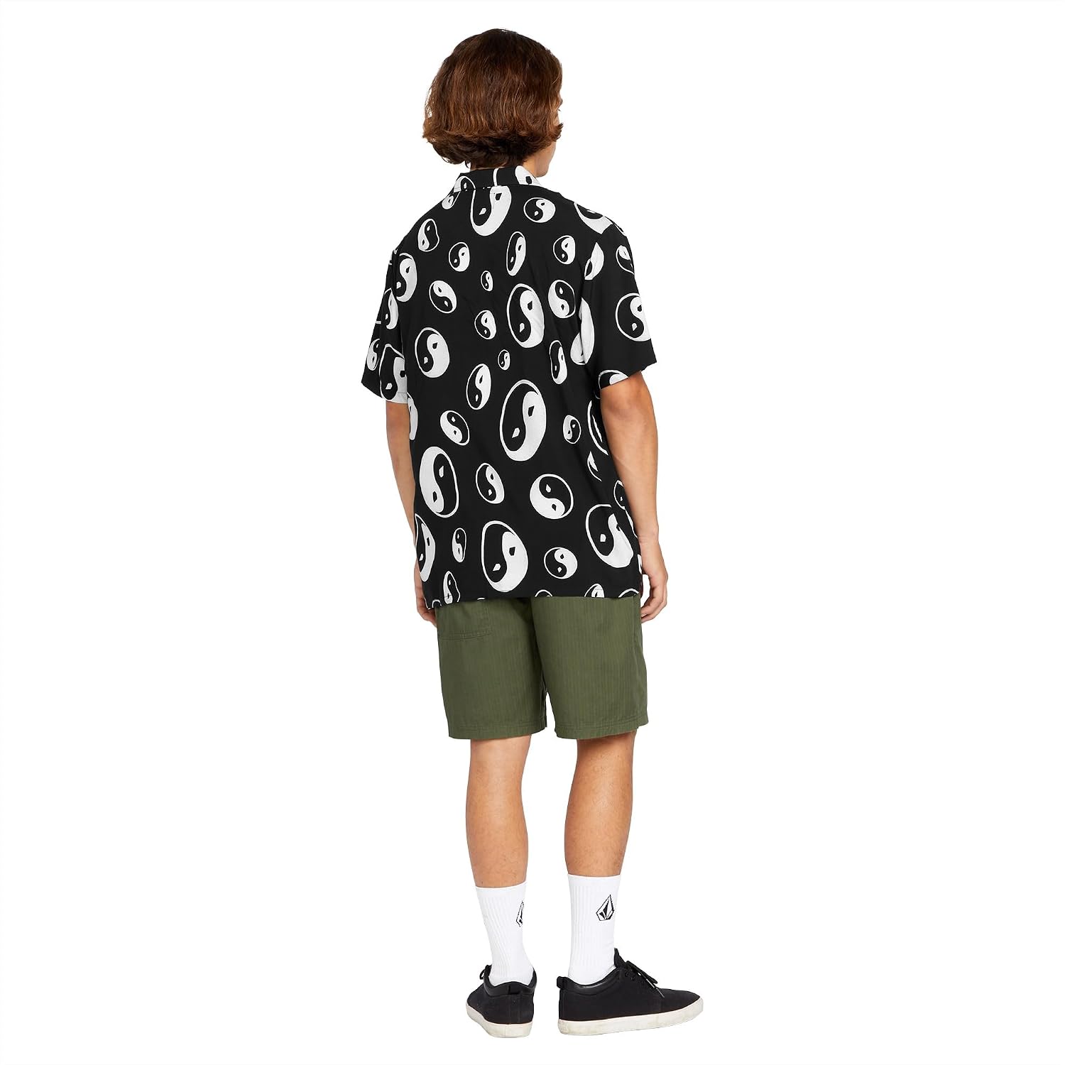 Volcom Men's Purestone Short Sleeve Button Down Shirt Black