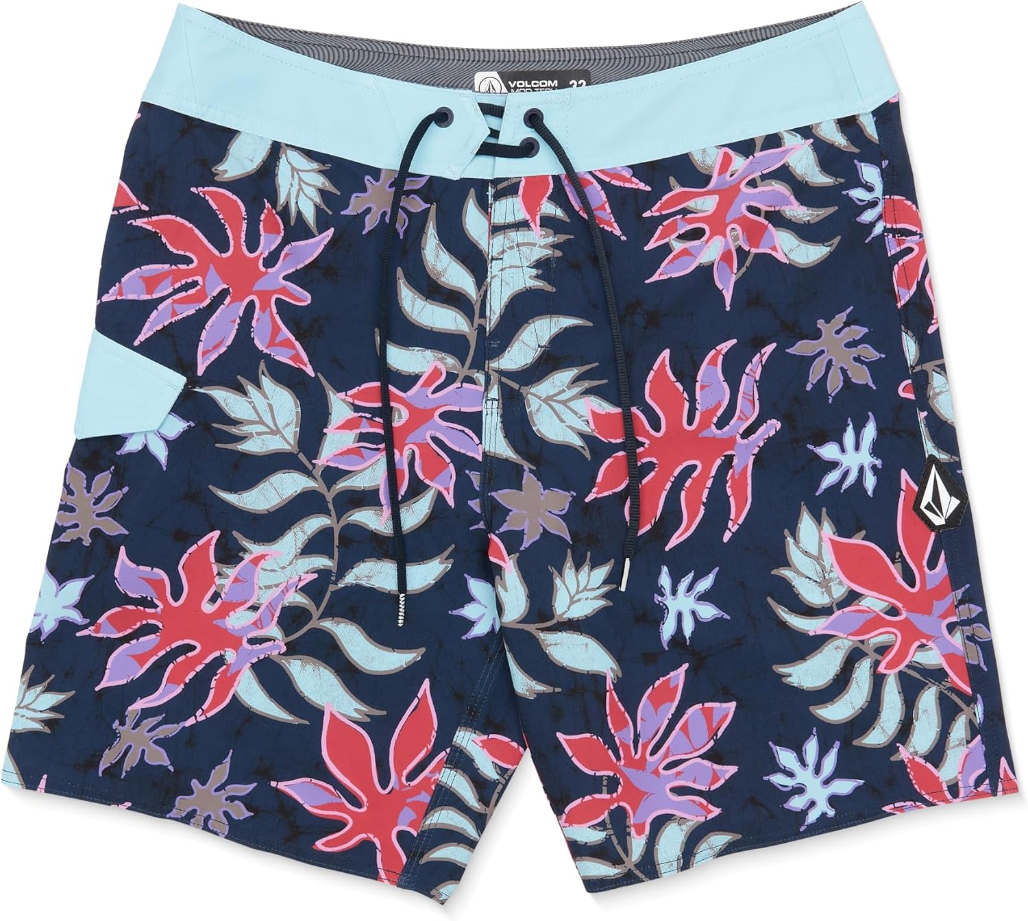Volcom Men's 19" Mod-Tech Board Shorts- Performance UPF 50+ Sun Protection Quick-Dry Swim Bottoms Nvy Floral