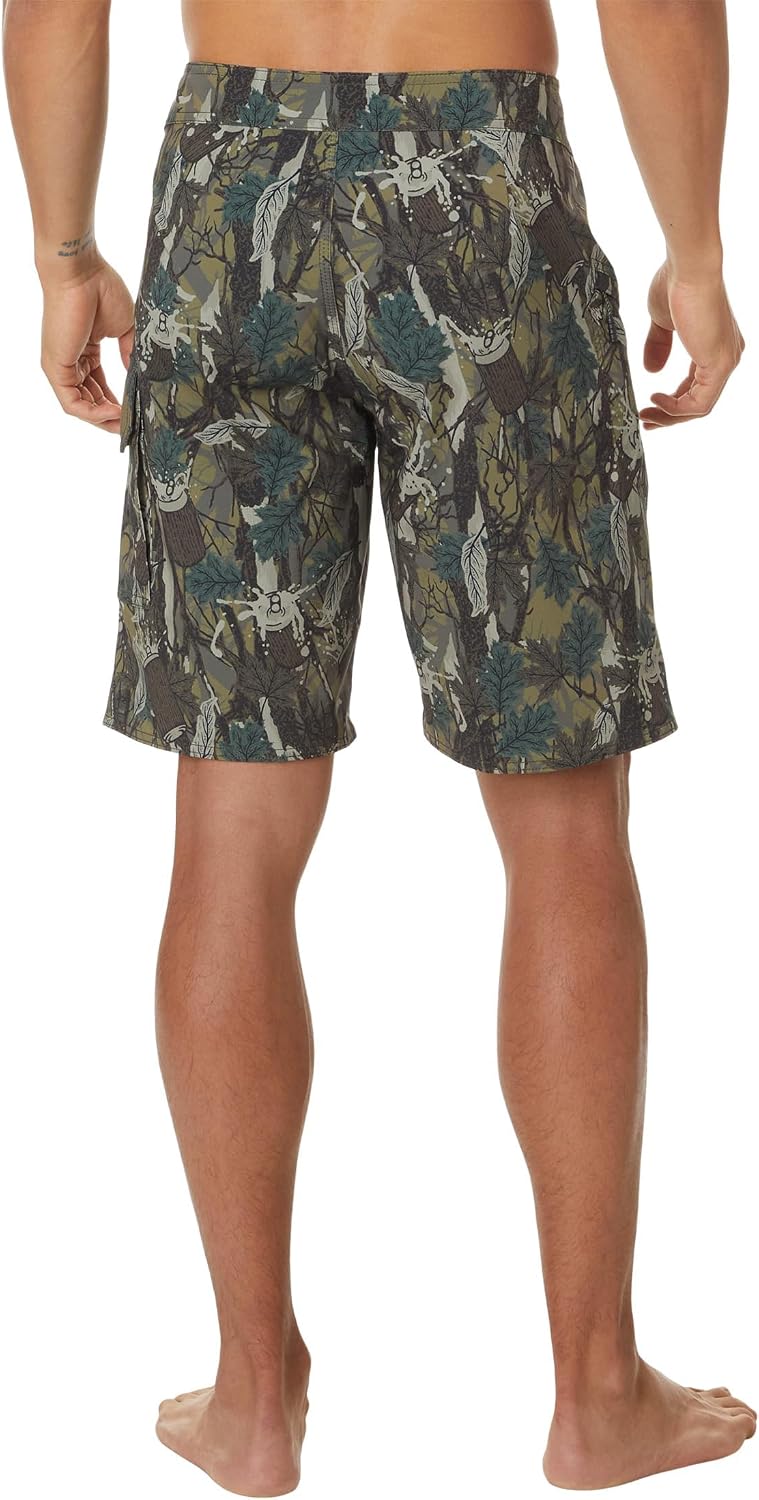 Volcom Men's 16" Elastic Waist Swim Trunks- Stretchable, UPF 50+, Quick Dry Swim Bottoms Camouflage Stone