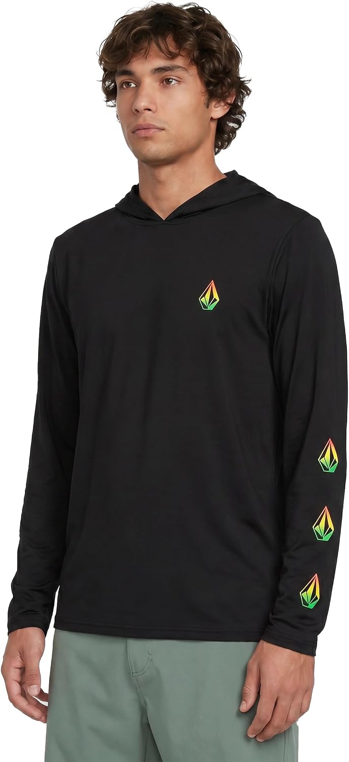 Volcom Taunt Loose Fit Long Sleeve Rashguard Black Rasta