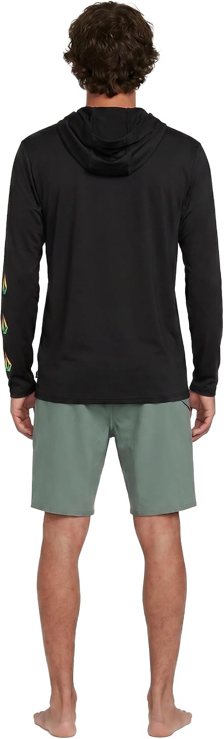 Volcom Taunt Loose Fit Long Sleeve Rashguard Black Rasta