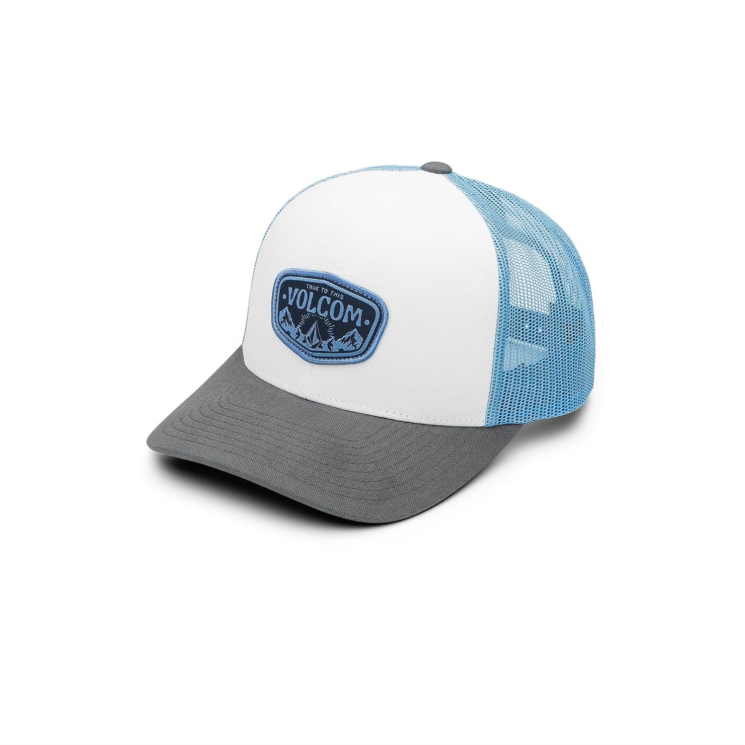 Volcom Men's Mesh Trucker Hat - Adjustable Snapback Cap, Breathable Structured Front Panel Blue Bird