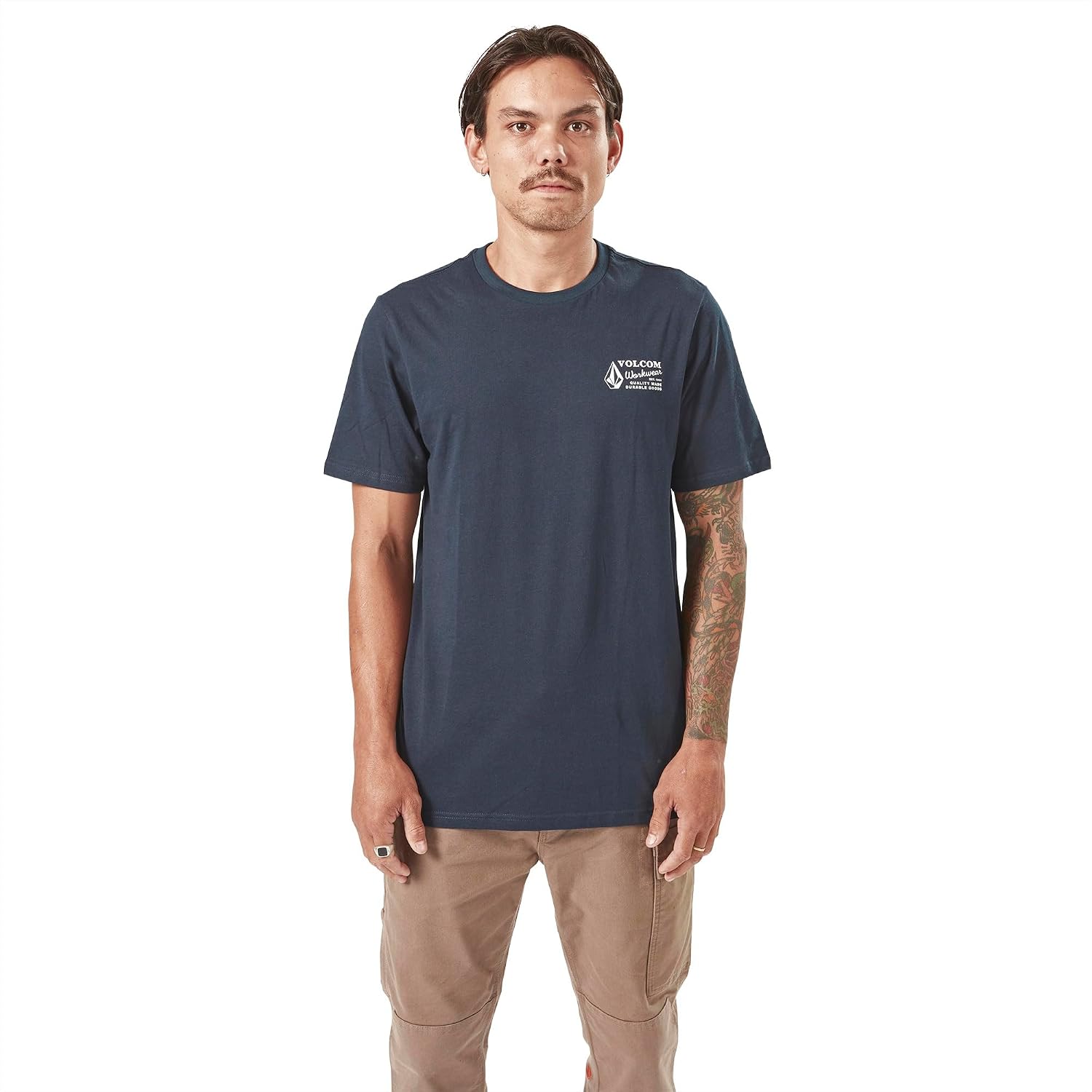 Volcom Men's Pour Choices Short Sleeve Workwear Tee Navy