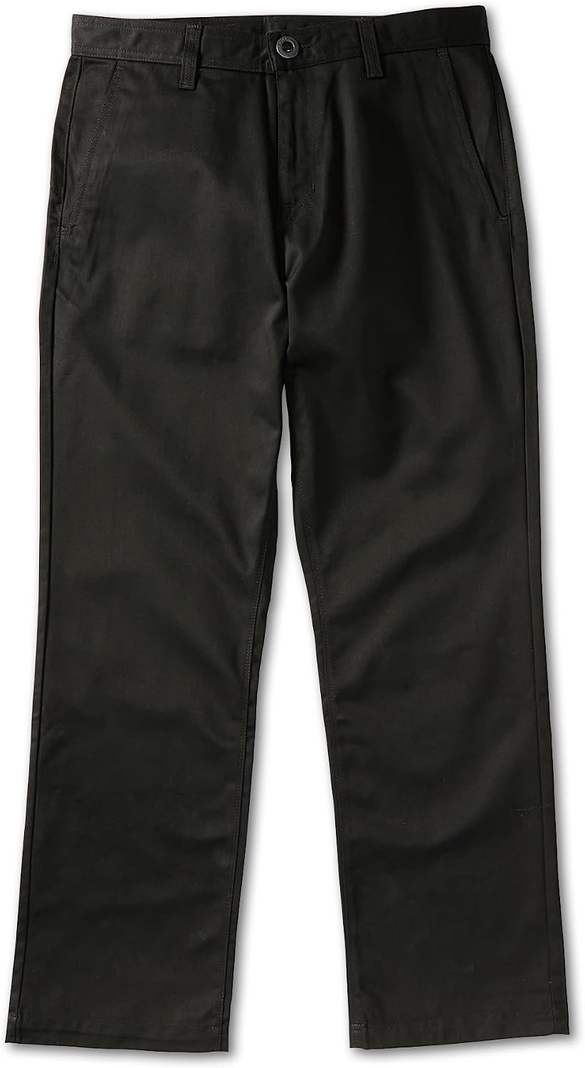 Volcom Men's Frickin Skate Loose Baggy Fit Chino Pants – Relaxed Tapered 17″ Leg Opening, 30″ Inseam Black Skate