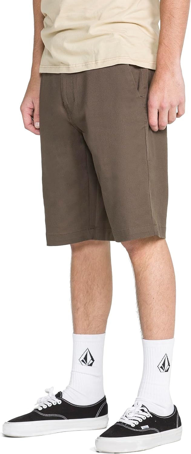 Volcom Men's Vmonty Stretch 22 Chino Shorts – Casual Everyday Wear, Relaxed Fit Mushroom