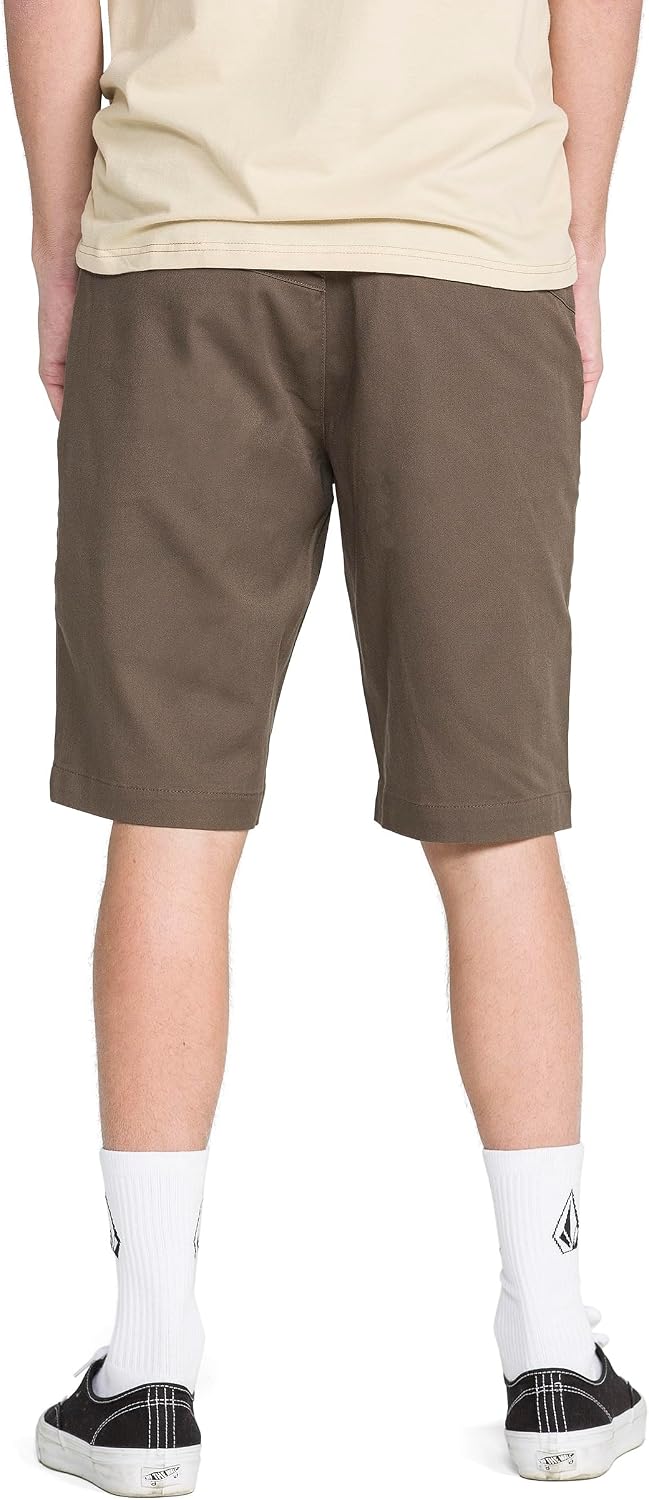 Volcom Men's Vmonty Stretch 22 Chino Shorts – Casual Everyday Wear, Relaxed Fit Mushroom