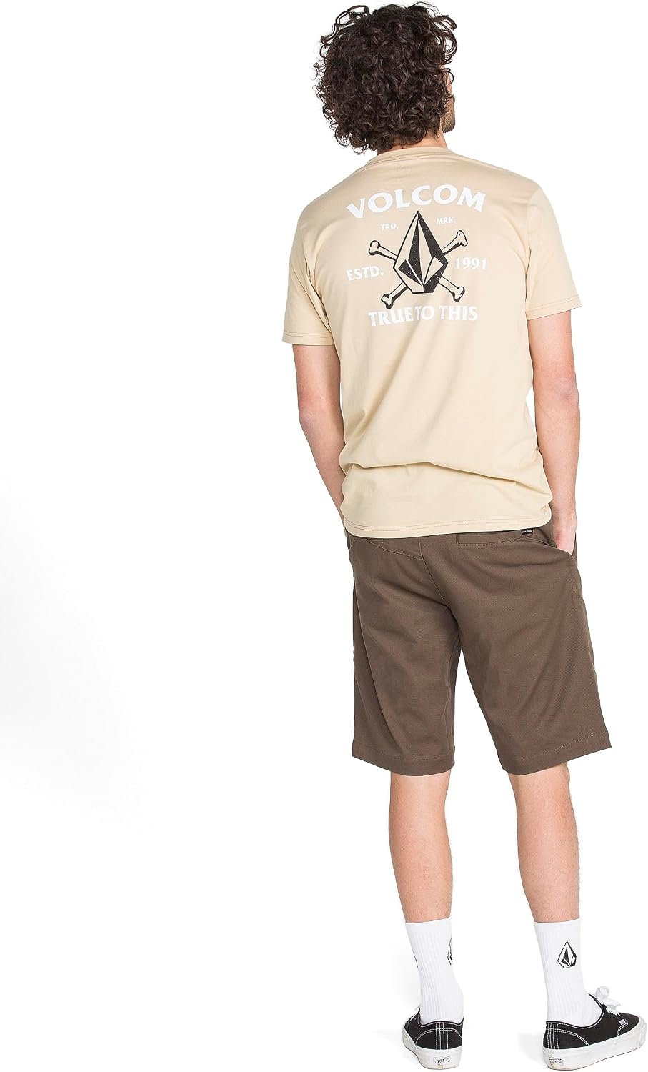 Volcom Men's Vmonty Stretch 22 Chino Shorts – Casual Everyday Wear, Relaxed Fit Mushroom