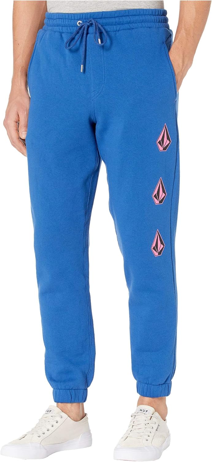 Volcom Men's Iconic Stone Elastic Waist Fleece Sweatpants – Soft Jogger Pants with Adjustable Drawcord Marina
