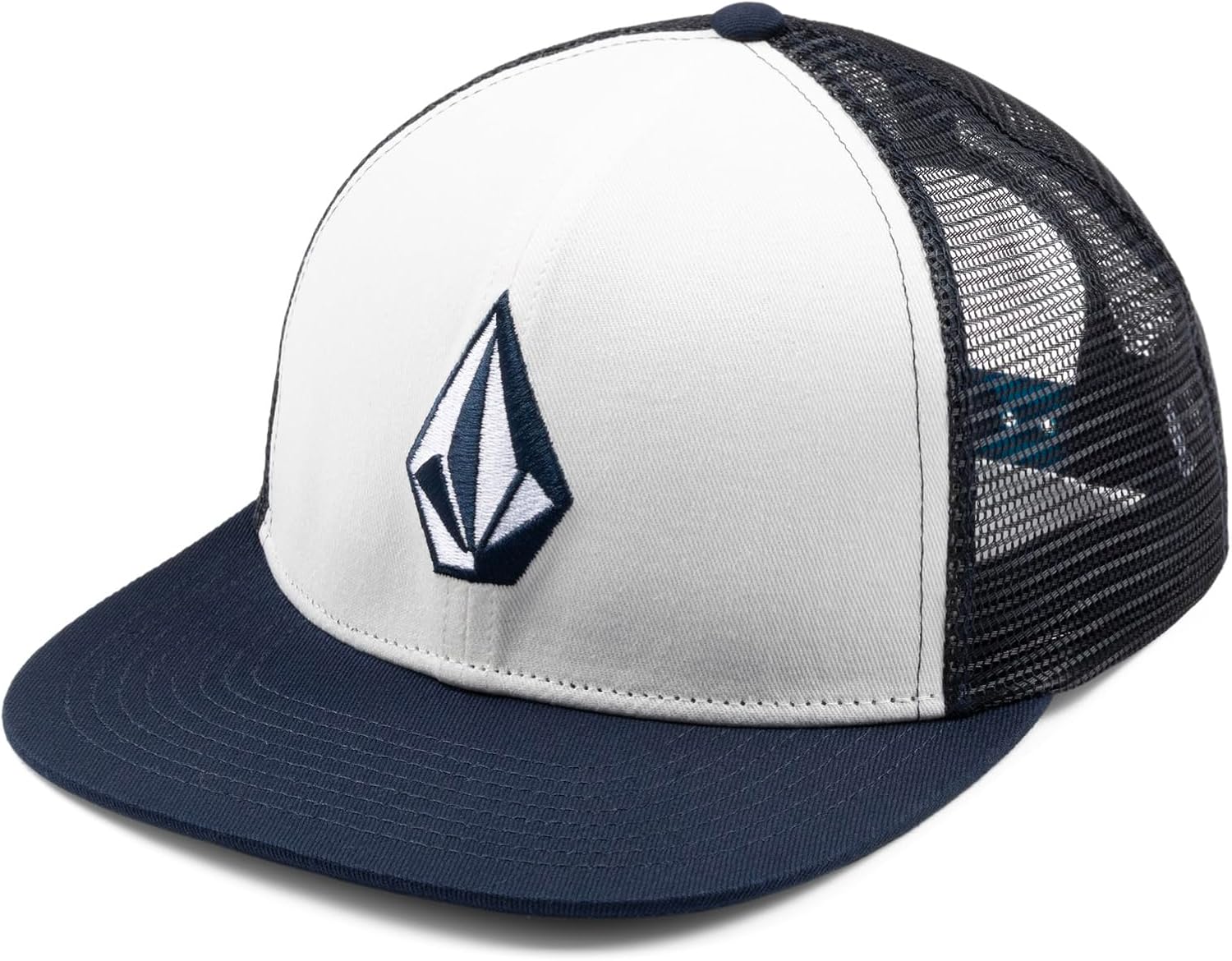 Volcom Men's Cheese Trucker Hat – 6-Panel Mesh Back Snapback Cap Navy White