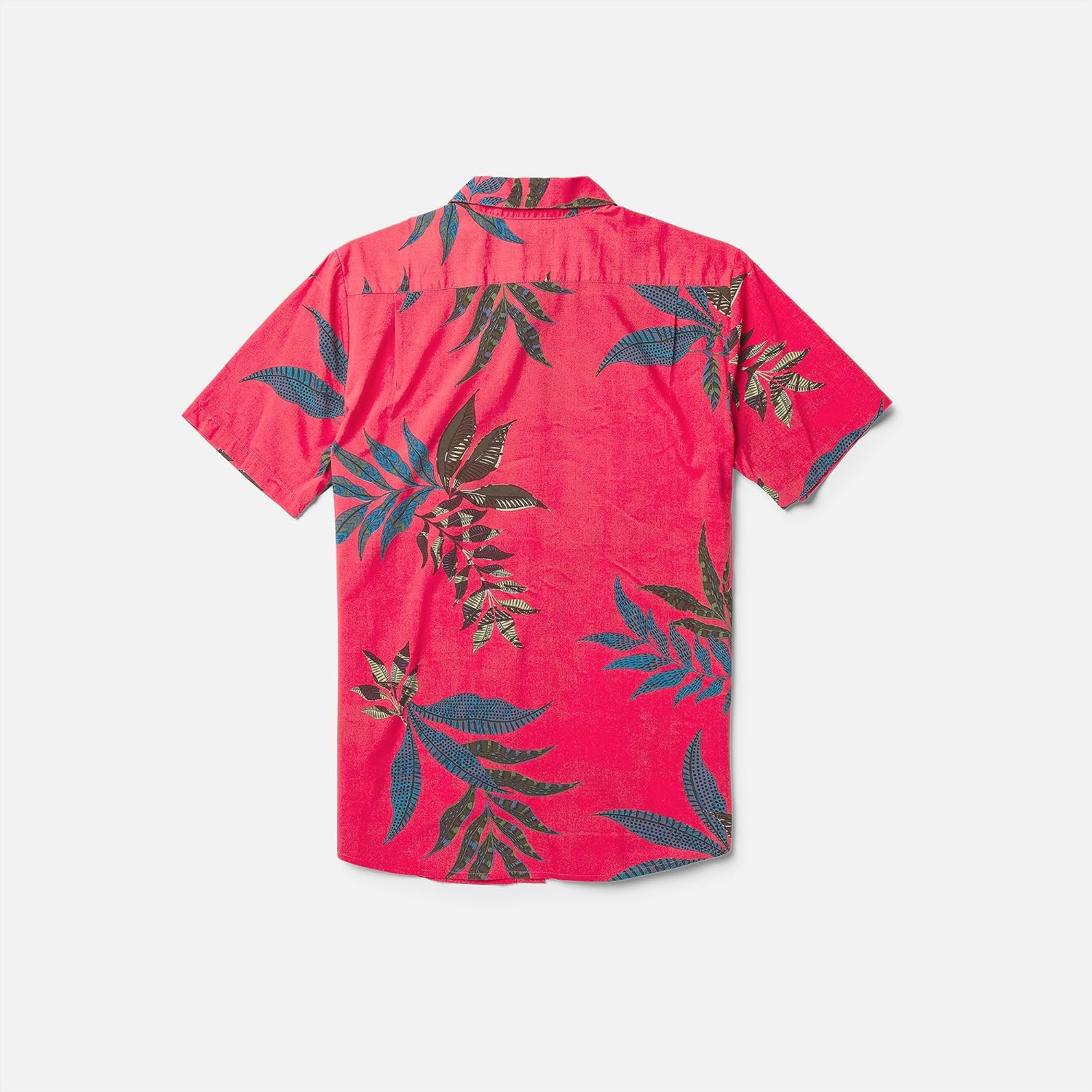 Volcom Men's Regular Marble Floral Short Sleeve Button Down Hawaiian Shirt Washed Ruby