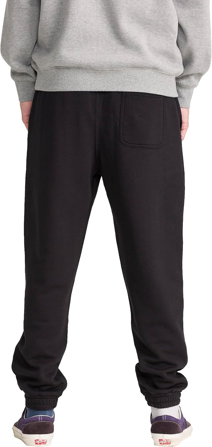 Volcom Men's Iconic Stone Elastic Waist Fleece Sweatpants – Soft Jogger Pants with Adjustable Drawcord Black