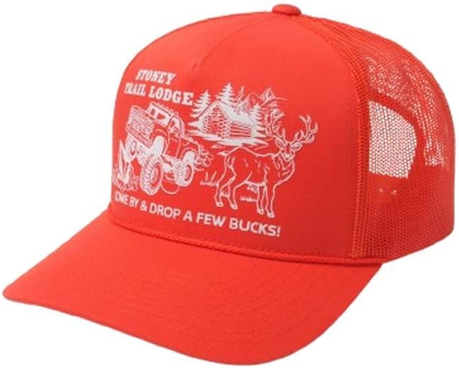 Volcom Men's Mesh Trucker Hat - Adjustable Snapback Cap, Breathable Structured Front Panel Orange Pop