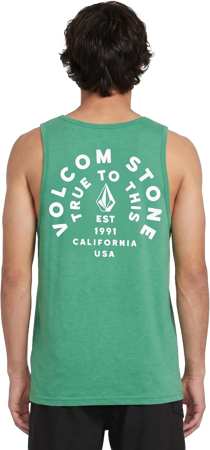 Volcom Men's Iconic Stone Tie Dye Tank Green