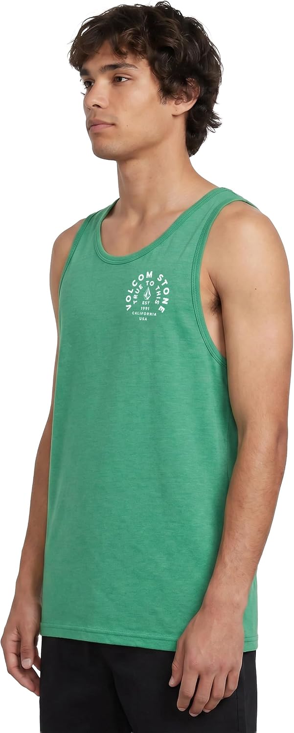 Volcom Men's Iconic Stone Tie Dye Tank Green