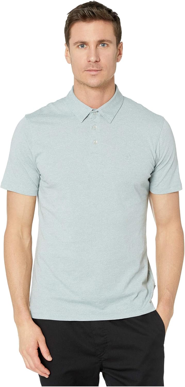 Volcom Men's Wowzer Modern Fit Short Sleeve Polo Shirt Cool Blue