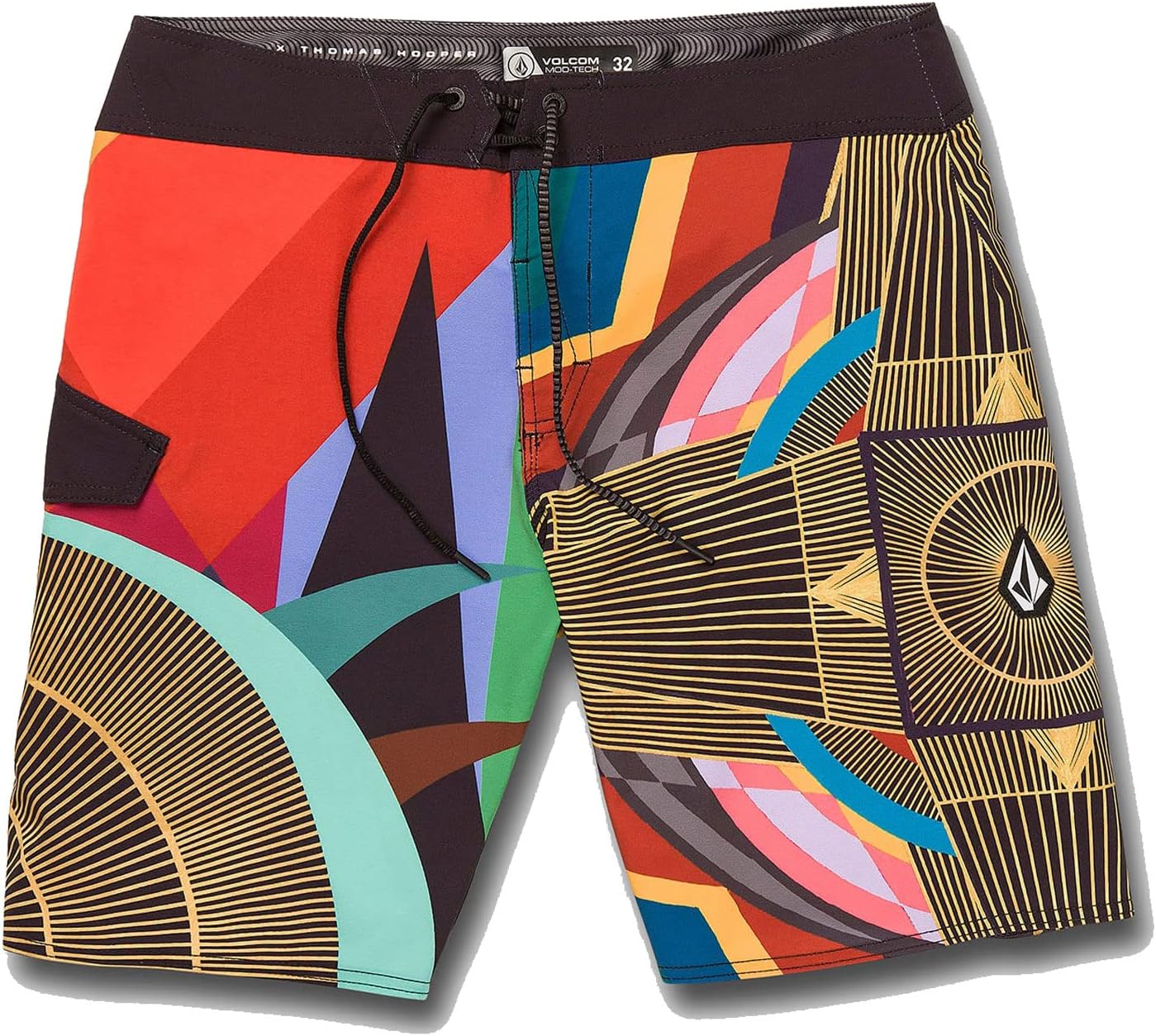 Volcom Men's 19" Mod-Tech Board Shorts- Performance UPF 50+ Sun Protection Quick-Dry Swim Bottoms M-red
