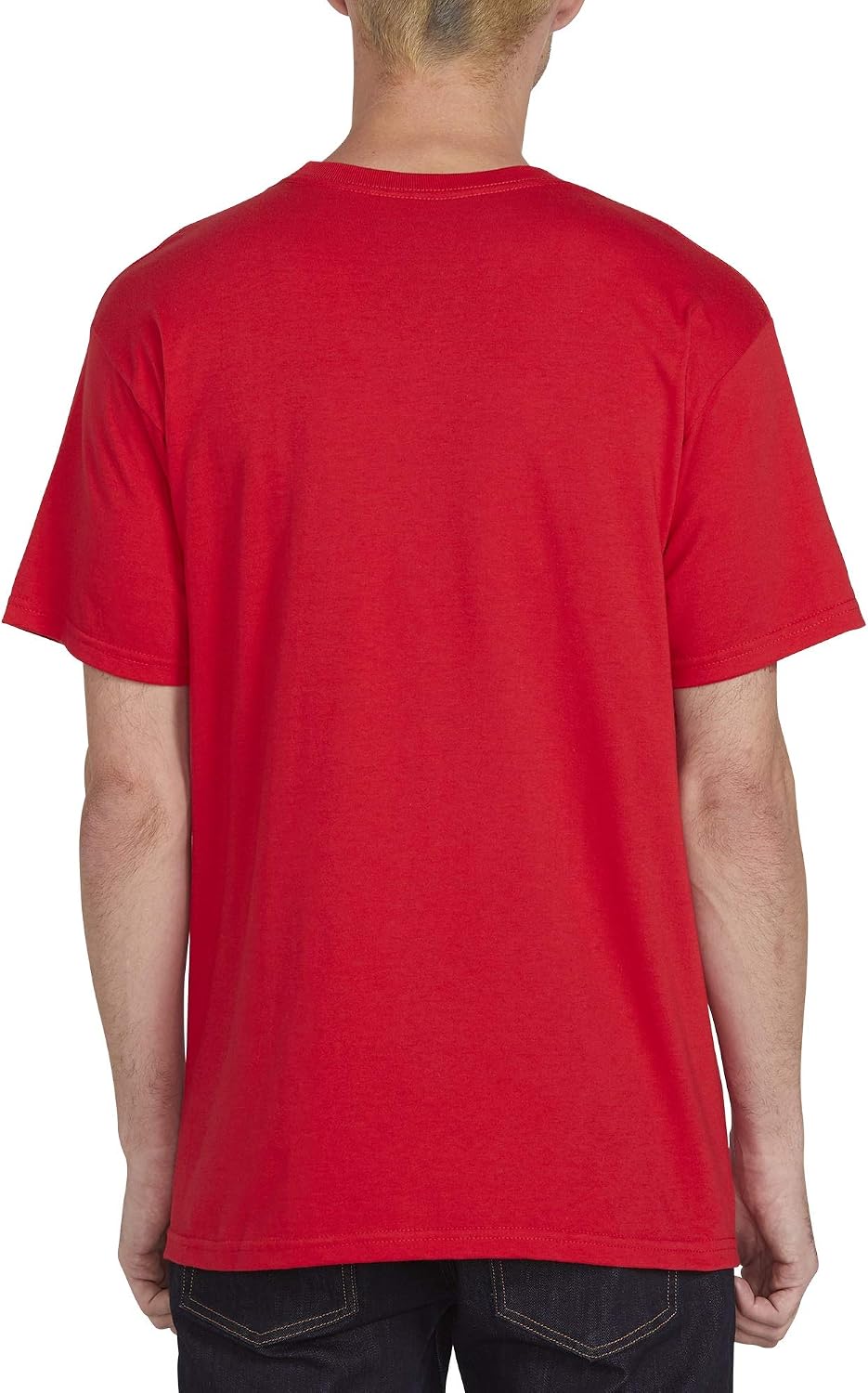 Volcom Men's Stone Fill Short Sleeve T-Shirt – Crewneck Graphic Tee Red