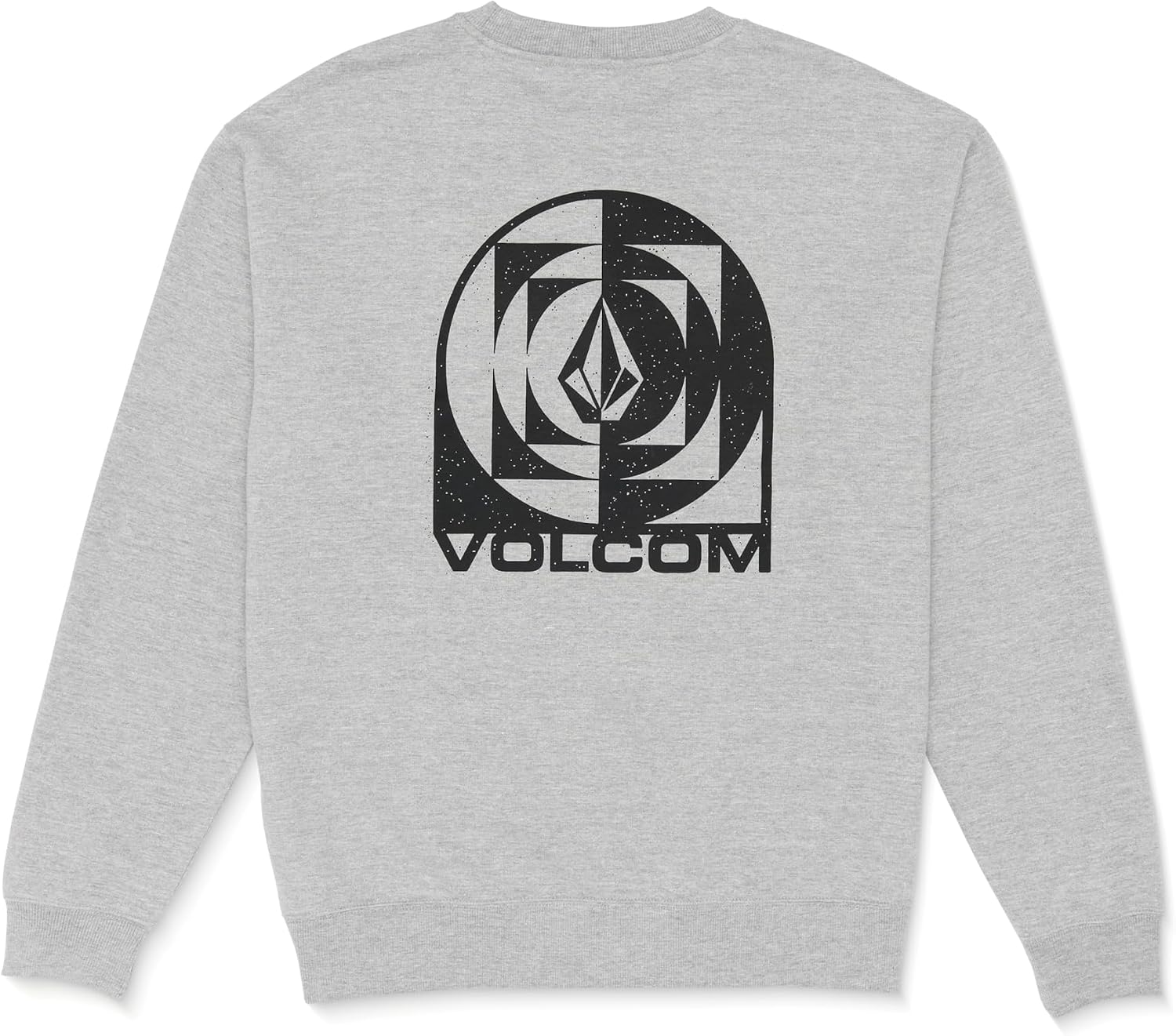 Volcom mens Roundabout Crew Fleece Sweatshirt – Soft Midweight Pullover Ribbed Cuffs Grey Echo