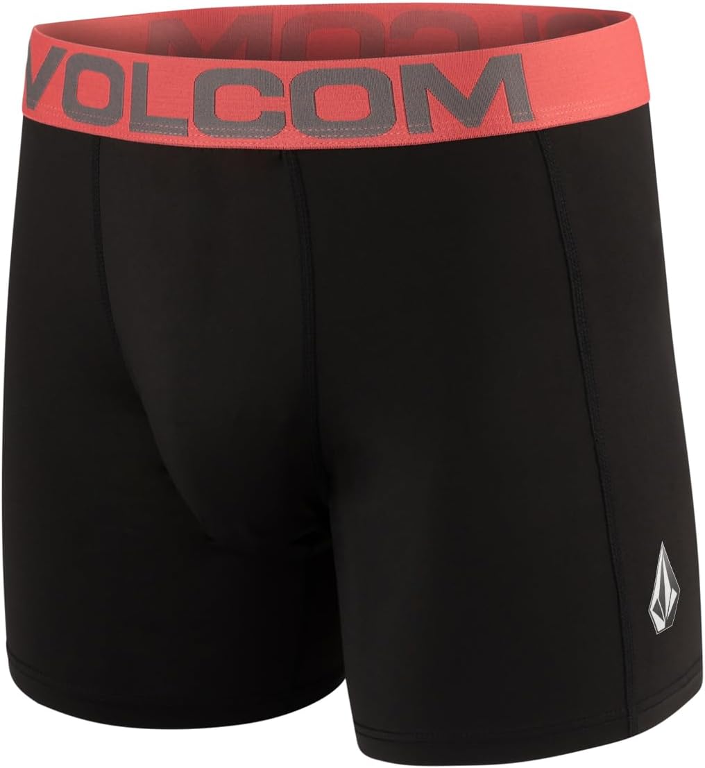 Volcom Mens Boxer Briefs Poly Spandex Performance Boxer Briefs Underwear with Comfort Flex Side Panel- Sleek Modern Look NavyCyanCoralBlack