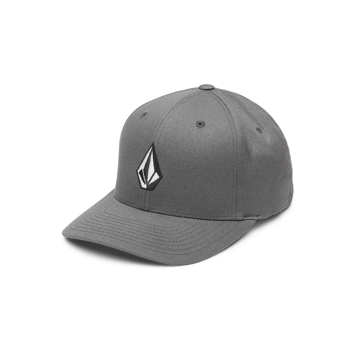 Volcom Men's Full Stone Flexfit Hat - 6-Panel Structured Stretch Twill Baseball Cap Iron Gate