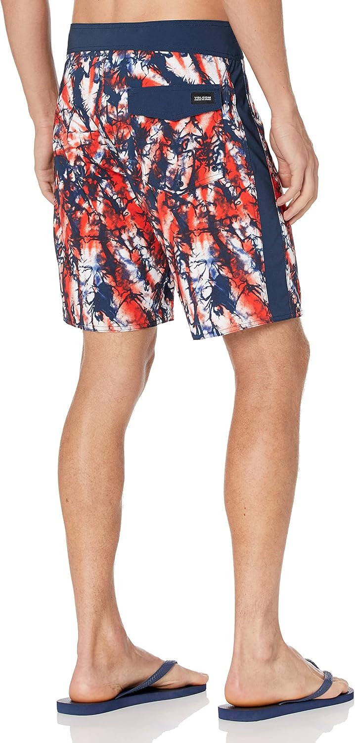 Volcom Men's 19" Mod-Tech Board Shorts- Performance UPF 50+ Sun Protection Quick-Dry Swim Bottoms Blue Steel
