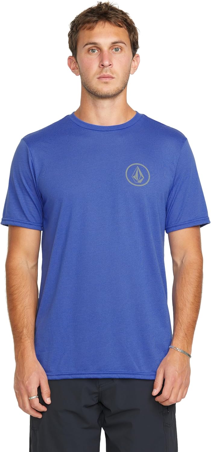Volcom Men's Stone Tech Short Sleeve Quick Drying Tee Ultramarine Circle