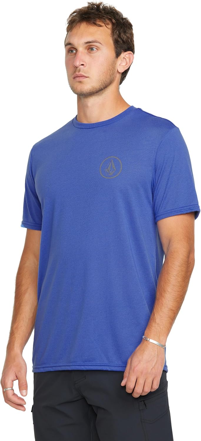 Volcom Men's Stone Tech Short Sleeve Quick Drying Tee Ultramarine Circle