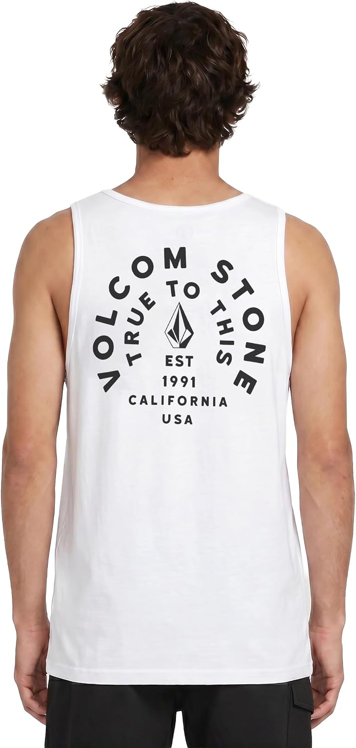 Volcom Men's Iconic Stone Tie Dye Tank White Ten